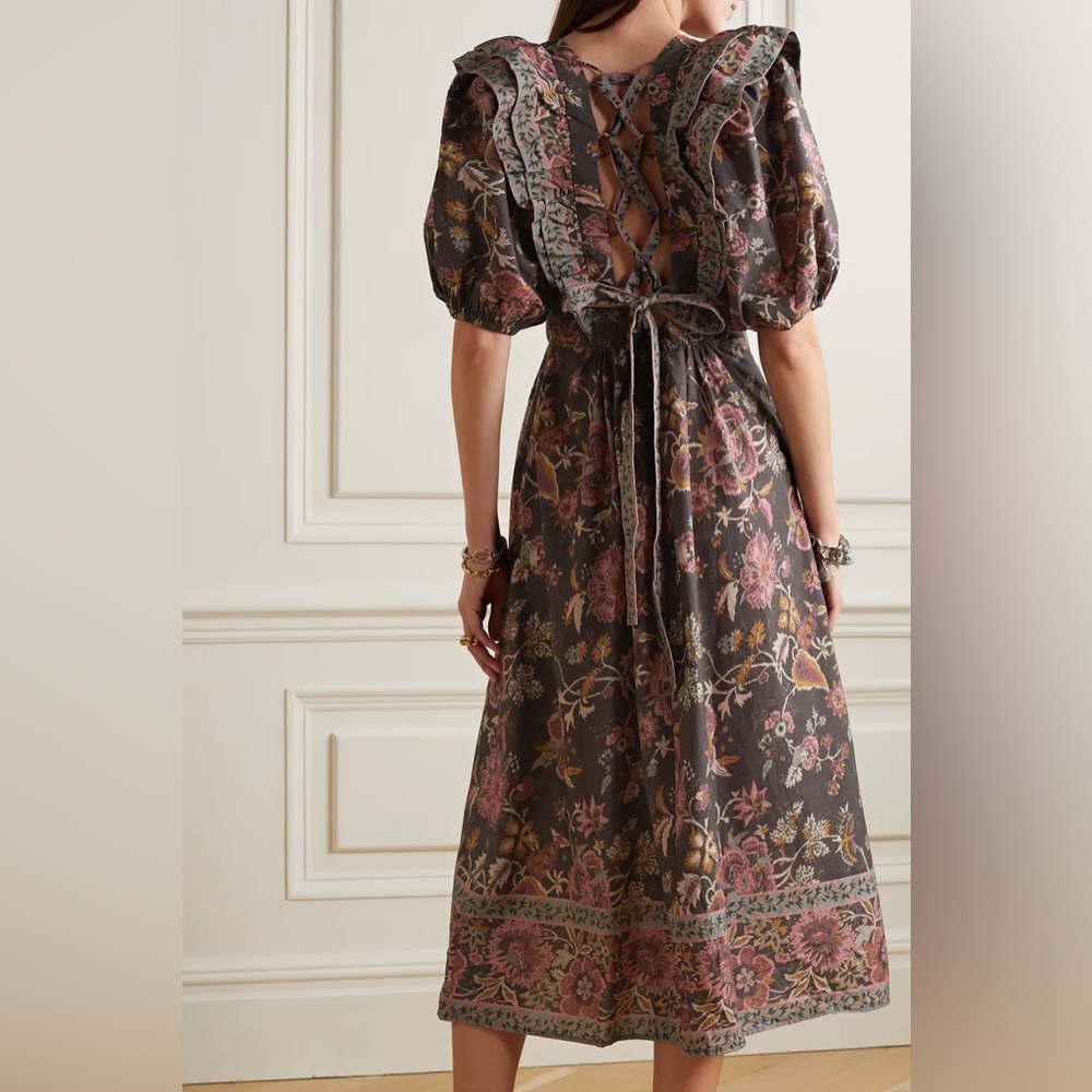 10 🔖 SEA
Tess ruffled smocked floral-print cotton-poplin midi dress - Picture 5 of 6